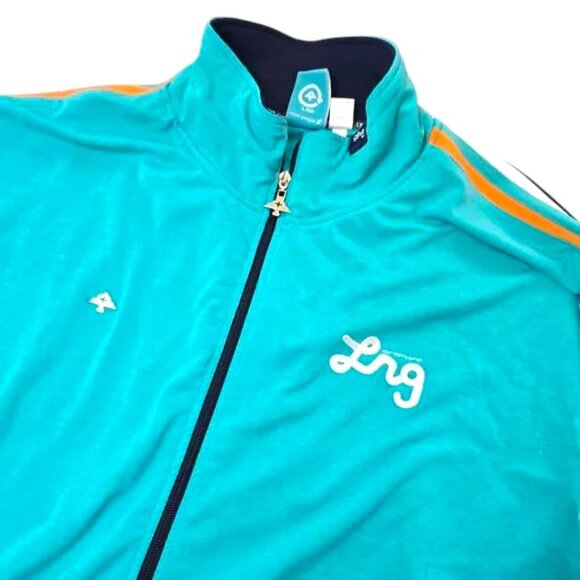 LRG Lifted Research Group Track Jacket Mens 3XL Teal Orange Full Zip Colorblock - Picture 2 of 8